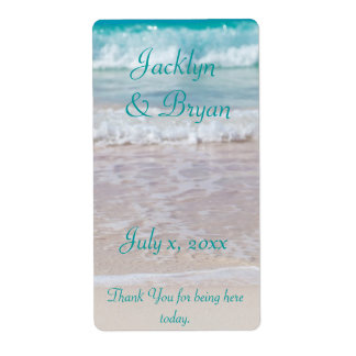 Beach Wedding Wine, Water Label
