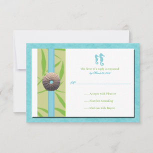 Beach Weddings -Aqua Blue RSVP cards