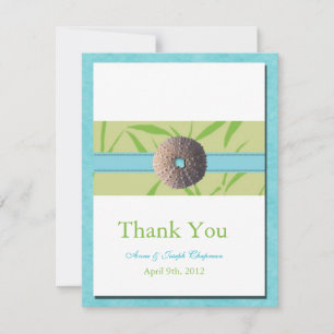 Beach Weddings -Aqua Blue Thank you cards