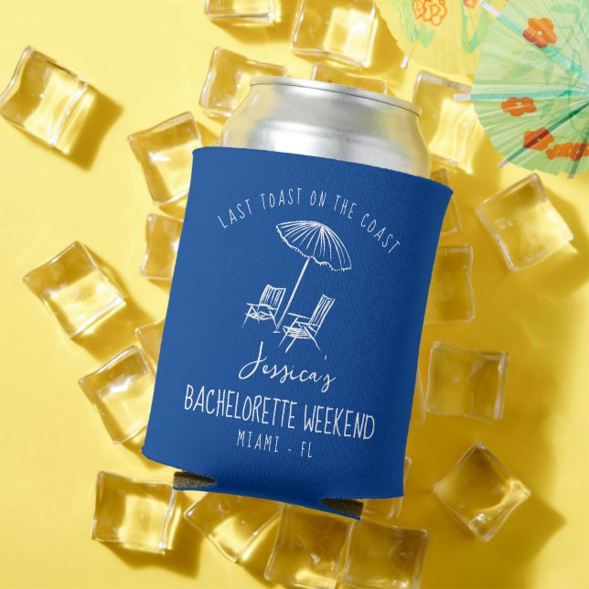 Beach weekend Bachelorette coozie coastal (In Situ Summer)