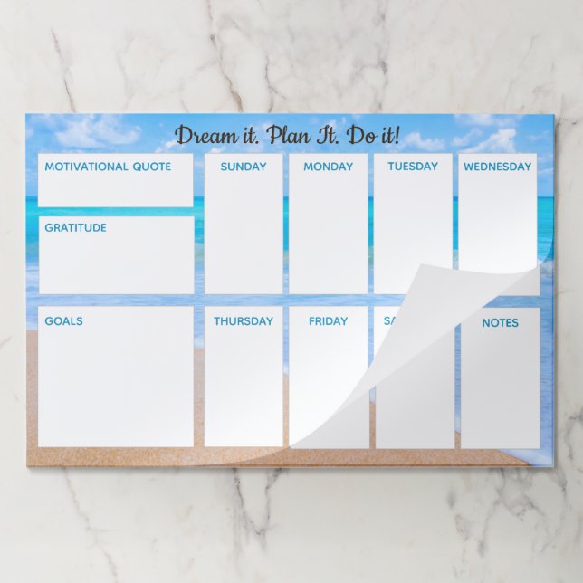 Beach Weekly Planner Paper Pad (Folded)