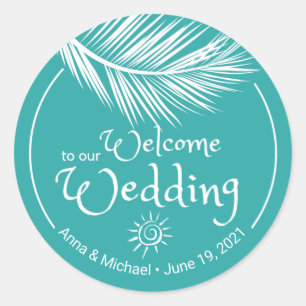 Beach Welcome wedding stickers