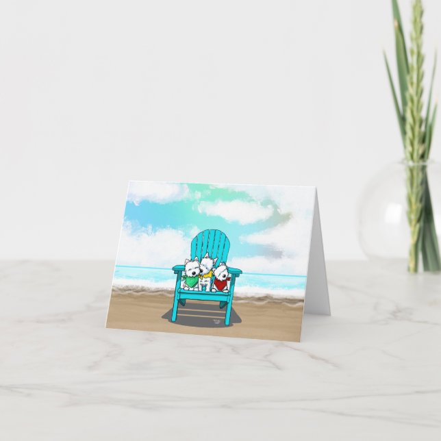 Beach Westies Note Card (Front)