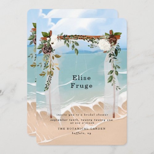 Beach White Canopy Floral Bridal Shower Invitation