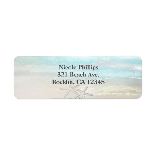 Beach White Starfish Elegant Summer Invitation Label