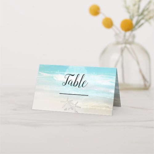 Beach White Starfish Elegant Summer Table Number Place Card