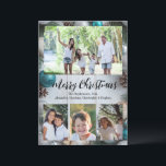Beach Whitewash Turquoise 4-Photo Merry Christmas Invitation<br><div class="desc">Elegant and classy turquoise blue-green beach themed Christmas holiday background with pine branches, pine cones, shells, sand, beautiful ornaments and whitewashed wood. Featuring a montage photocollage of 4 family portrait pictures in vertical and horizontal rectangle orientation. Stunning full-color holiday greeting card with an array assortment of the family's pictures to...</div>