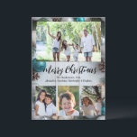 Beach Whitewash Turquoise 4-Photo Merry Christmas Invitation<br><div class="desc">Elegant and classy turquoise blue-green beach themed Christmas holiday background with pine branches, pine cones, shells, sand, beautiful ornaments and whitewashed wood. Featuring a montage photocollage of 4 family portrait pictures in vertical and horizontal rectangle orientation. Stunning full-color holiday greeting card with an array assortment of the family's pictures to...</div>