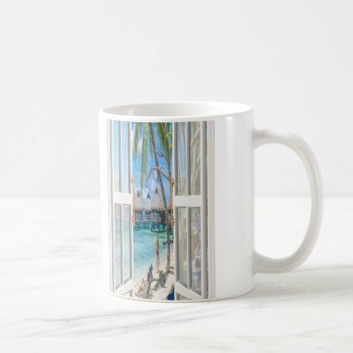 Beach Window Cafe Coffee Mug