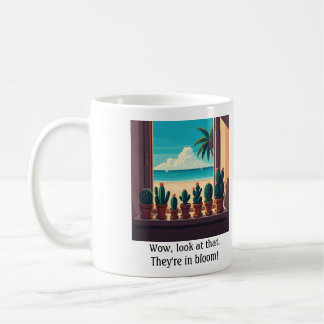 Beach window sill cactus mug