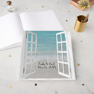 Beach Window with Ocean Surf Guest Book