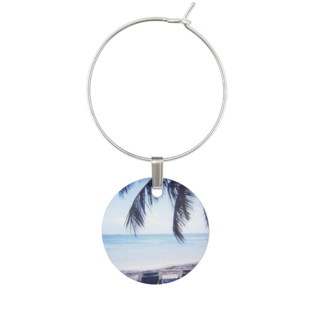 Beach Wine Glass Charm (Front)