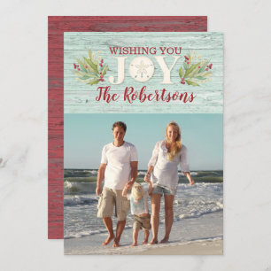 Beach Wishing You Joy Christmas Holiday Card