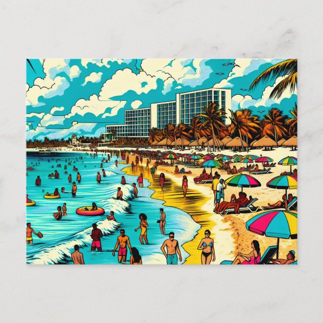 Beach with a Pop Art Vibe Postcard (Front)