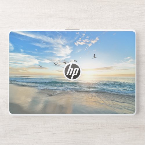 Beach with birds flying over the water G7 Notebook HP Laptop Skin