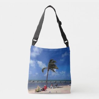 Beach with Coconut Palm Crossbody Bag