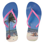 Beach with Coconut Palm Flip Flops Beach with Coconut Palm Flip Flops