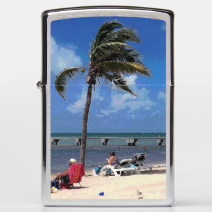 Beach with Coconut Palm Zippo Lighter