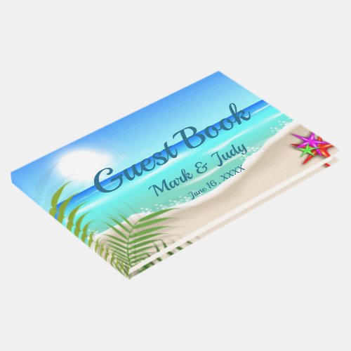 Beach With Colorful Starfish Guestbook