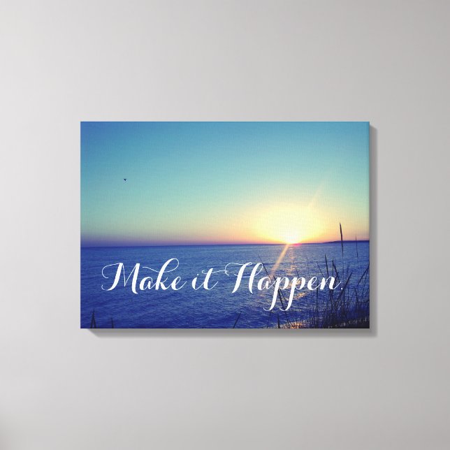 Beach with Inspirational Quote Canvas Print (Front)