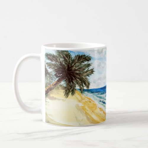 Beach with Palm Trees Coffee Mug