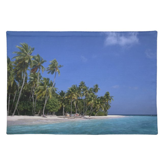 Beach with palm trees, Maldives Placemat (Front)