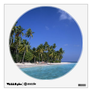 Beach with palm trees, Maldives Wall Decal