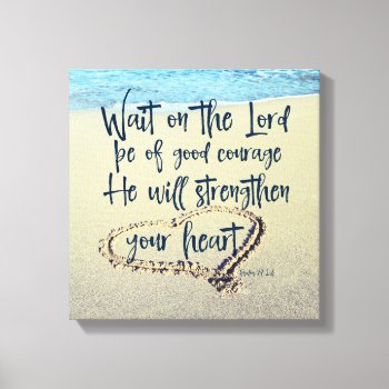 Beach With Psalms Scripture Canvas Print by Christian_Quote at Zazzle