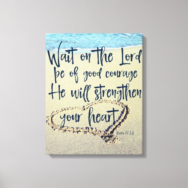 Beach with Psalms Scripture Canvas Print (Front)