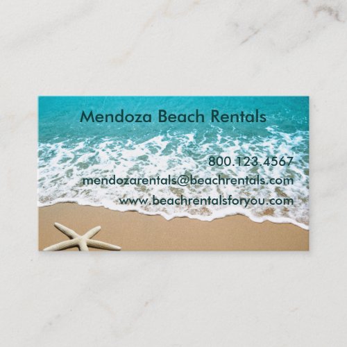 Beach With Starfish on Sand Business Card
