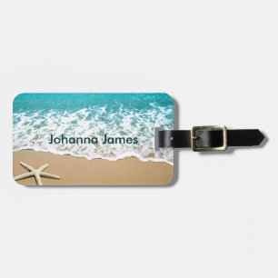 Beach With Starfish on Sand Luggage Tag