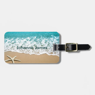 Beach With Starfish on Sand Luggage Tag