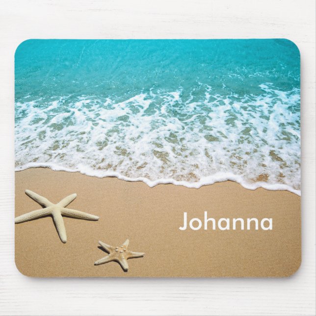Beach With Starfish on Sand Mouse Pad (Front)