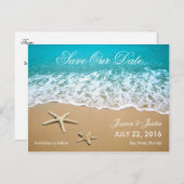 Beach With Starfish Save the Date Card (Front/Back)