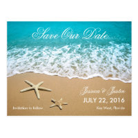 Beach With Starfish Save the Date Card