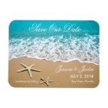 Beach With Starfish Save The Date Magnet at Zazzle