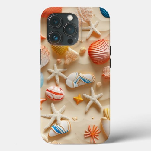 Beach Wonders Sea Shell Sand Starfish Ocean iPhone 13 Pro Case