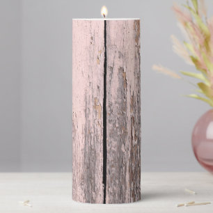 Beach Wood Pillar Candle