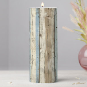 Beach Wood Pillar Candle