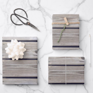 Beach Wood Planks Wrapping Paper Sheets