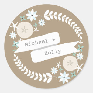 Beach Wreath & Banner Sticker