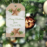 Beach Wreath Sand Dollar Christmas Tie On Gift Tag<br><div class="desc">Sand dollar wreath Christmas gift tags to tie onto presents. Brown sea stars and white sand dollars are combined with green holly to create a wreath border design. A center white panel holds the “to” and “from” text in hand-written script. Text on the back is “Merry Christmas” or you can...</div>