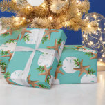 Beach Wreath Sand Dollars Pattern Christmas Wrapping Paper<br><div class="desc">Quality Christmas wrapping paper with starfish and sand dollars design.  Aquamarine blue background color with seashells and holly in brown,  white and green.  Change the background color in the "customize further" area.</div>