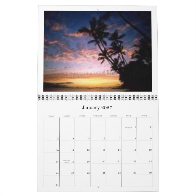 beach, year 2008 calendar (Jan 2027)