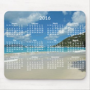 Beach Yearly Calendar 2016 Mousepads Add Photo by online_store at Zazzle