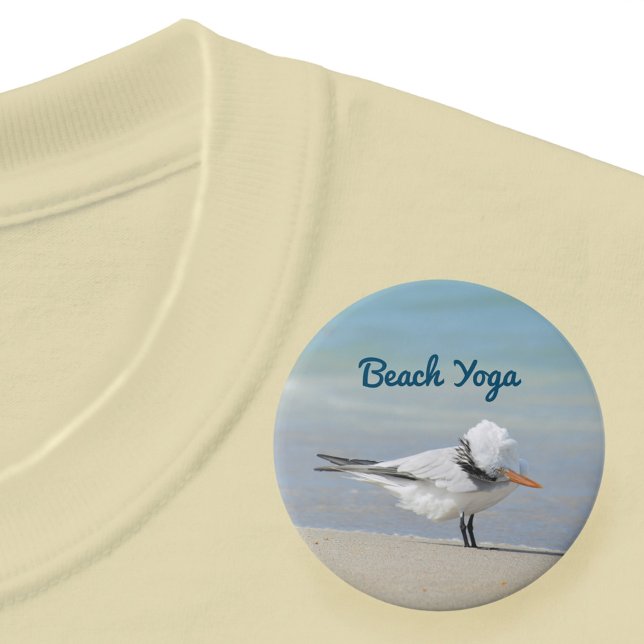 Beach Yoga Royal Tern Funny Bird Button (Creator Uploaded)