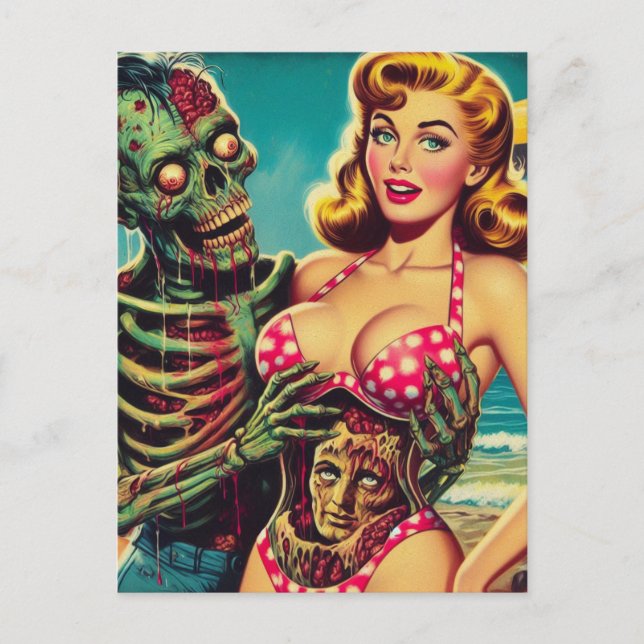 Beach Zombie Girl Postcard (Front)