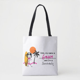 Beachaholic Surfer Tote Beach Bag
