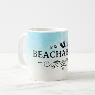 Beachaholic Watercolor Beach Coffee Mug