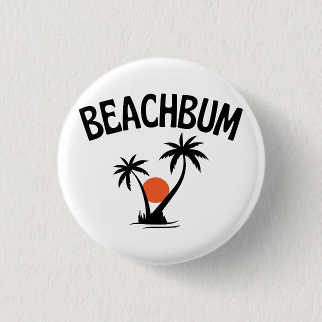 Beachbum Beach Summer Button (Front)